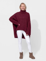 Extrem-Oversized Rollkragenpullover im Vokuhila-Schnitt