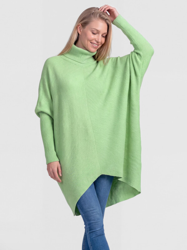 Oversized langer Rollkragenpullover Fledermausärmel Vokuhila