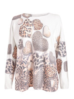 Rundhals-Pullover mit Leo-Herzmuster