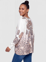 Rundhals-Pullover mit Leo-Herzmuster