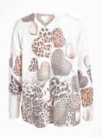 Rundhals-Pullover mit Leo-Herzmuster
