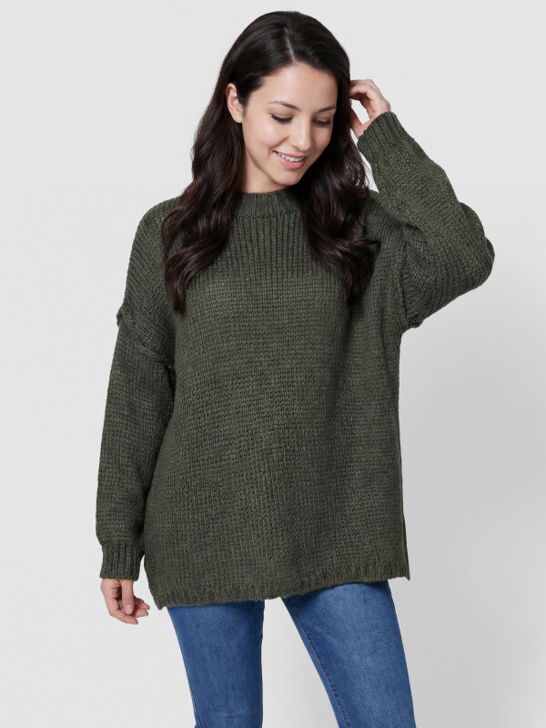 Oversize Pullover Grobstrick mit Rundhalsausschnitt