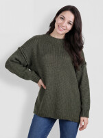 Oversize Pullover Grobstrick mit Rundhalsausschnitt