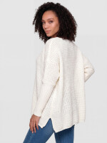 Oversize Grobstrick-Pullover mit V-Ausschnitt