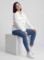 Jersey-Bluse Langarm Blusenjacke