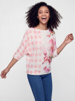 Fledermauspullover mit Blumen-Allover-Print