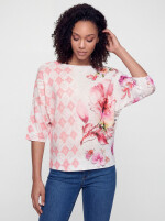 Fledermauspullover mit Blumen-Allover-Print