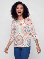 Fledermauspullover mit Mandala-Muster