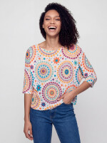 Fledermauspullover mit Mandala-Muster