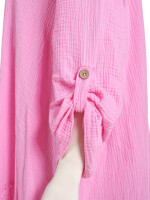 Oversized Musselin Longbluse mit Häkelspitze