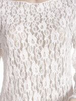 Spitzenshirt Langarm asymmetrisch geschnitten