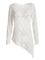 Spitzenshirt Langarm asymmetrisch geschnitten