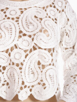 Spitzenshirt Langarm aus Häkelspitze