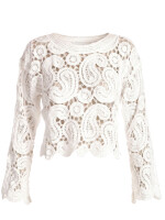 Spitzenshirt Langarm aus Häkelspitze