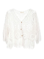 Boho Häkelspitze Jäckchen mit Volantsaum