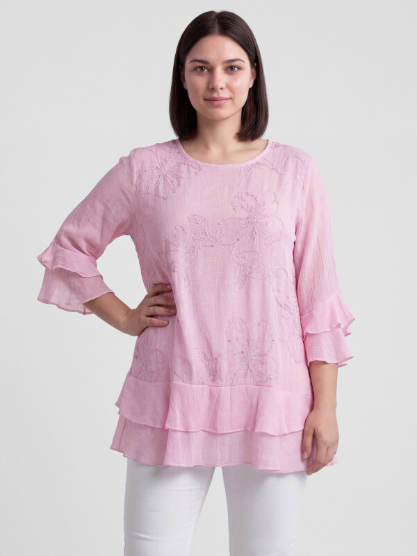Romantische A-Linien-Tunika mit Volant