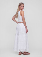 Boho-Maxirock mit floraler Lochstickerei