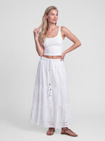 Boho-Maxirock mit floraler Lochstickerei