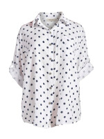 Oversized Musselin-Hemdbluse mit Punktmuster