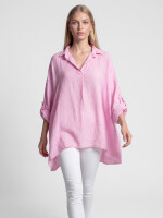 XXL-Oversized-Bluse mit glänzender Struktur