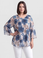 Chiffon-Kurztunika mit Blumenmuster