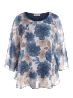 Chiffon-Kurztunika mit Blumenmuster