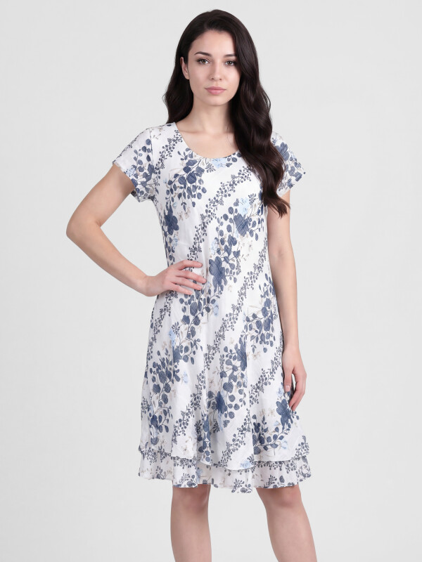 Florales Sommerkleid mit Volantsaum