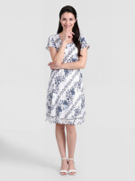 Florales Sommerkleid mit Volantsaum