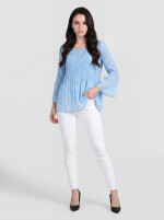 Plissee-Kurztunika mit Tupfen-Print