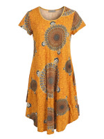 Strandkleid im Ethno-Look mit asymmetrischem Saum