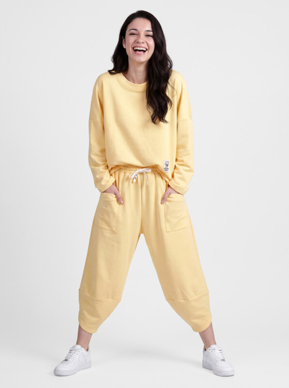 Oversized Jersey-Sweatanzug Set mit 7/8-Hose Jogginganzug