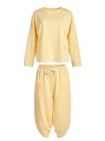 Oversized Jersey-Sweatanzug Set mit 7/8-Hose Jogginganzug