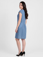 Sommerliches Leinenkleid mit Umschlagkragen kurzarm elegant