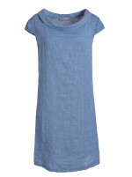Sommerliches Leinenkleid mit Umschlagkragen kurzarm elegant
