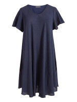 Knielanges Freizeitkleid in Glockenform mit V-Ausschnitt
