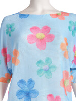 Fledermauspullover mit Blumen-Muster