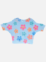 Fledermauspullover mit Blumen-Muster