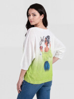 Fledermauspullover mit Allover-Print Partygirl