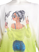 Fledermauspullover mit Allover-Print Partygirl