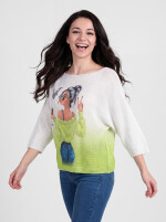Fledermauspullover mit Allover-Print Partygirl