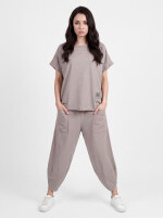 Oversized Kurzarm Sweatanzug Set mit 7/8-Hose Jogginganzug