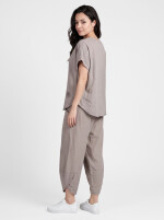 Oversized Kurzarm Sweatanzug Set mit 7/8-Hose Jogginganzug