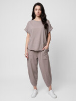 Oversized Kurzarm Sweatanzug Set mit 7/8-Hose Jogginganzug