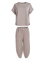 Oversized Kurzarm Sweatanzug Set mit 7/8-Hose Jogginganzug