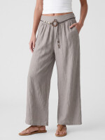 Wide-Leg Leinenhose Schlupfhose mit weitem Bein und...