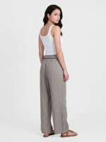 Wide-Leg Leinenhose Schlupfhose mit weitem Bein und...