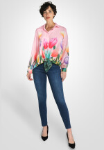 Hemdbluse mit langen Ärmeln Blumenprint