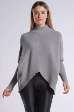 Oversized Rippstrick Pullover Damen Fledermausärmel...