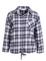 Blusenjacke kariert mit Bindeband