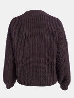 Kurze Grobstrickjacke mit Knopfleiste